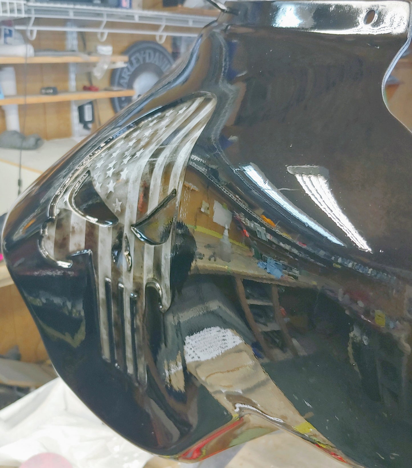 Harley davidson reccesed Punisher fairing batwing