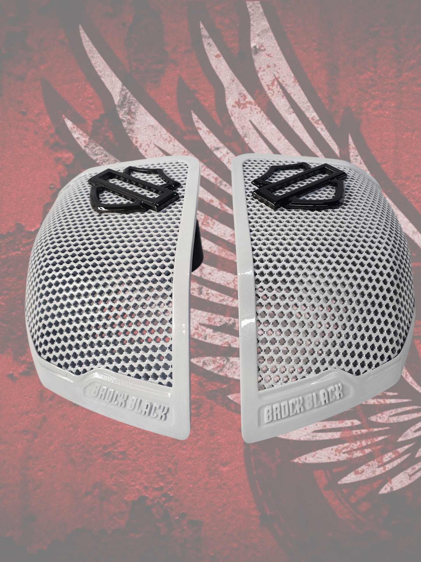 24+ Harley Davidson bag lid Speaker Grill Cover Guard shield theme
