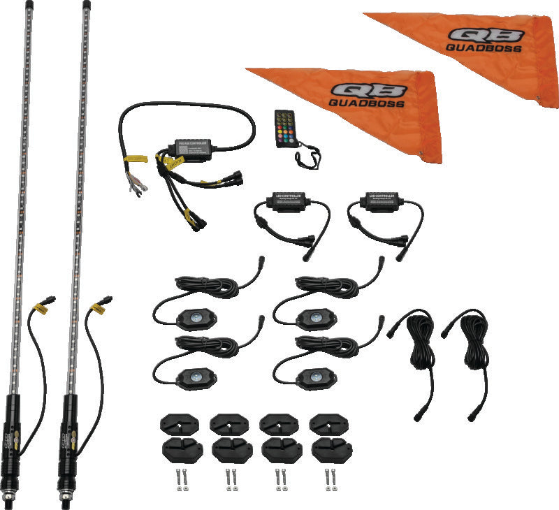 QuadBoss, QuadBoss 6Ft Bluetooth LED Whip and Rock Light Kit with RGB Connectivity