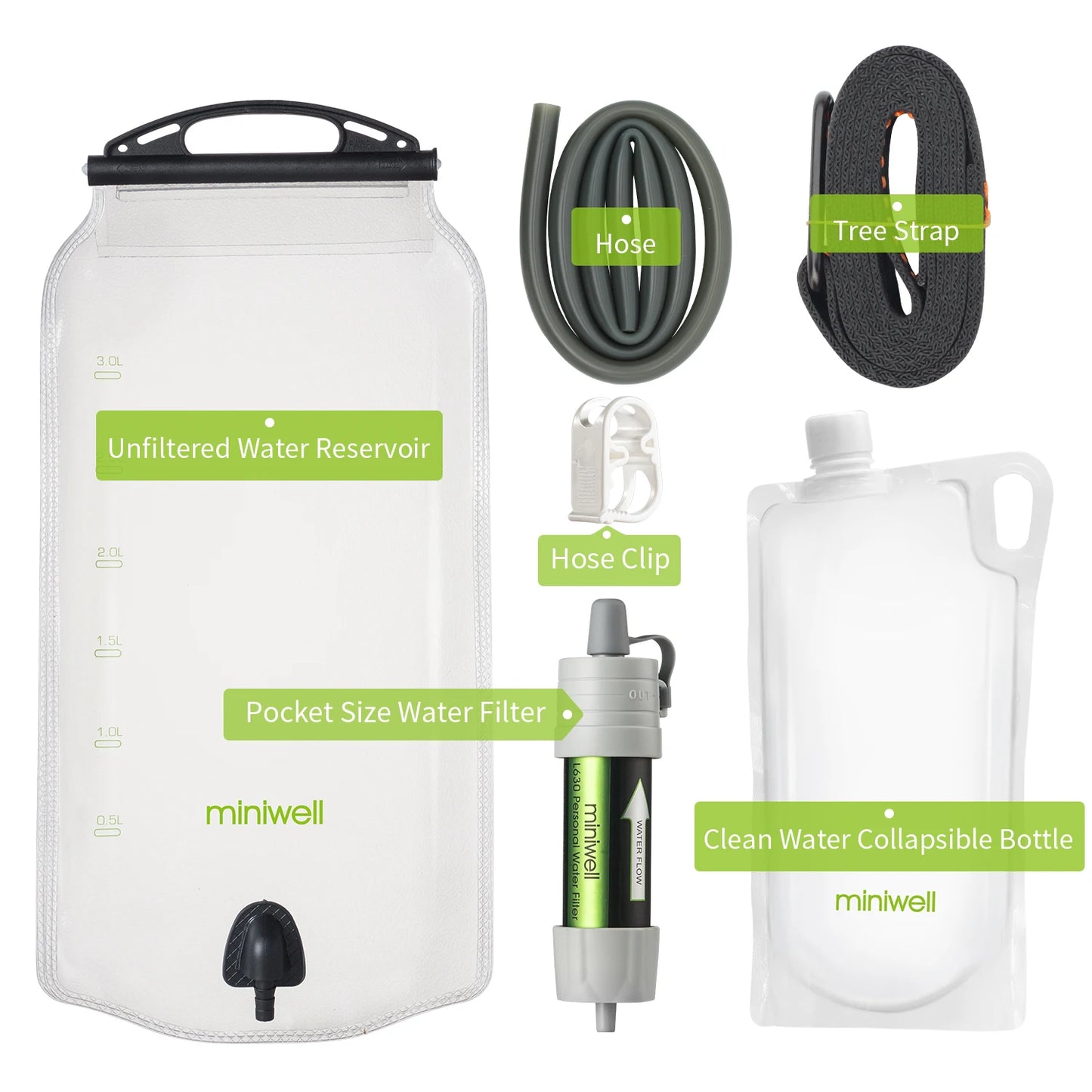 Portable Camping Filtration Capacity for Outdoor Emergency Survival Tool