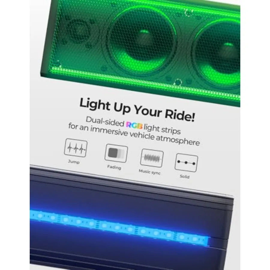 6-Speaker Metal UTV Sound Bar Waterproof with Bluetooth Connectivity and RGB Lighting Designed