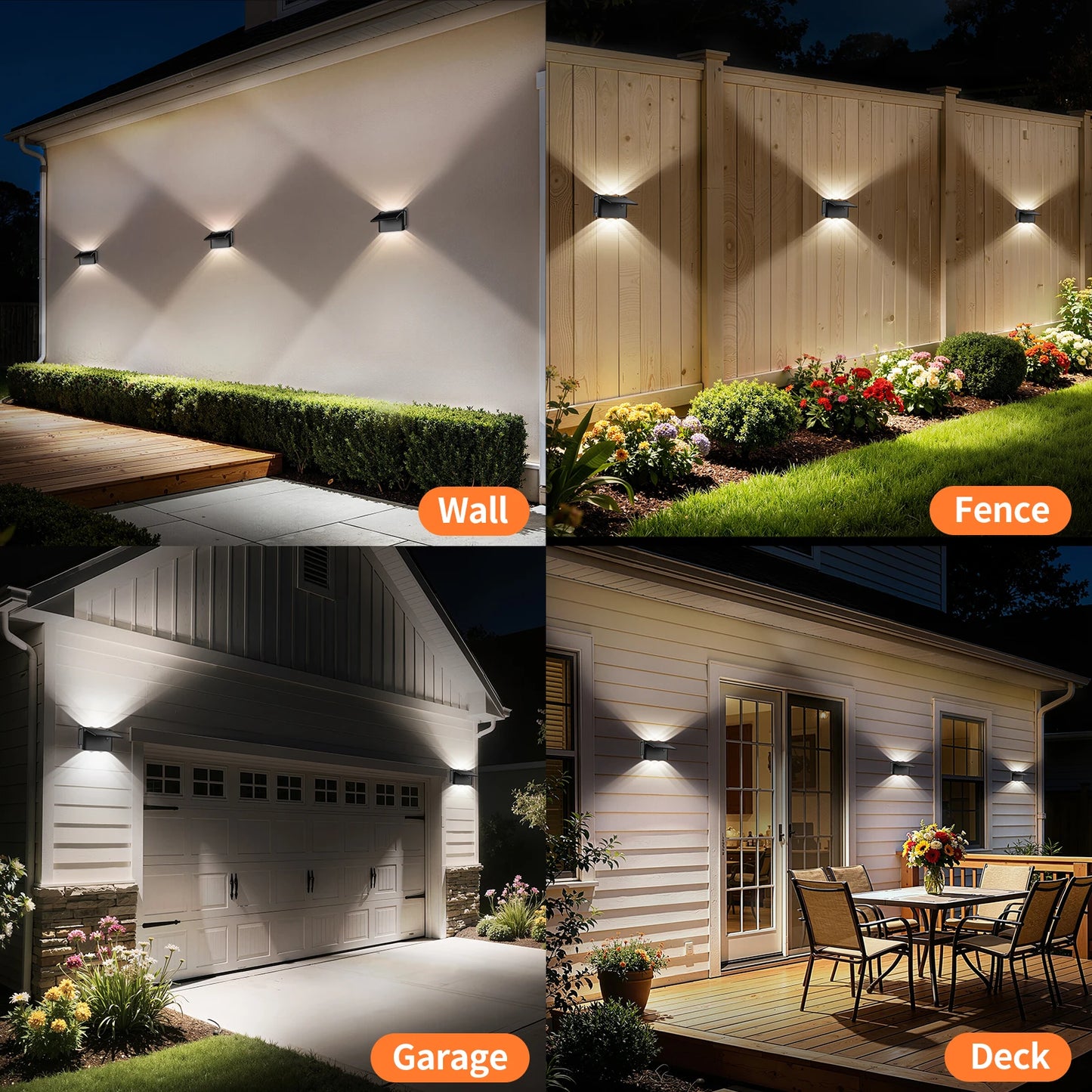 Solar Wall Lights 2 Pack with Remote, 3 Color Modes