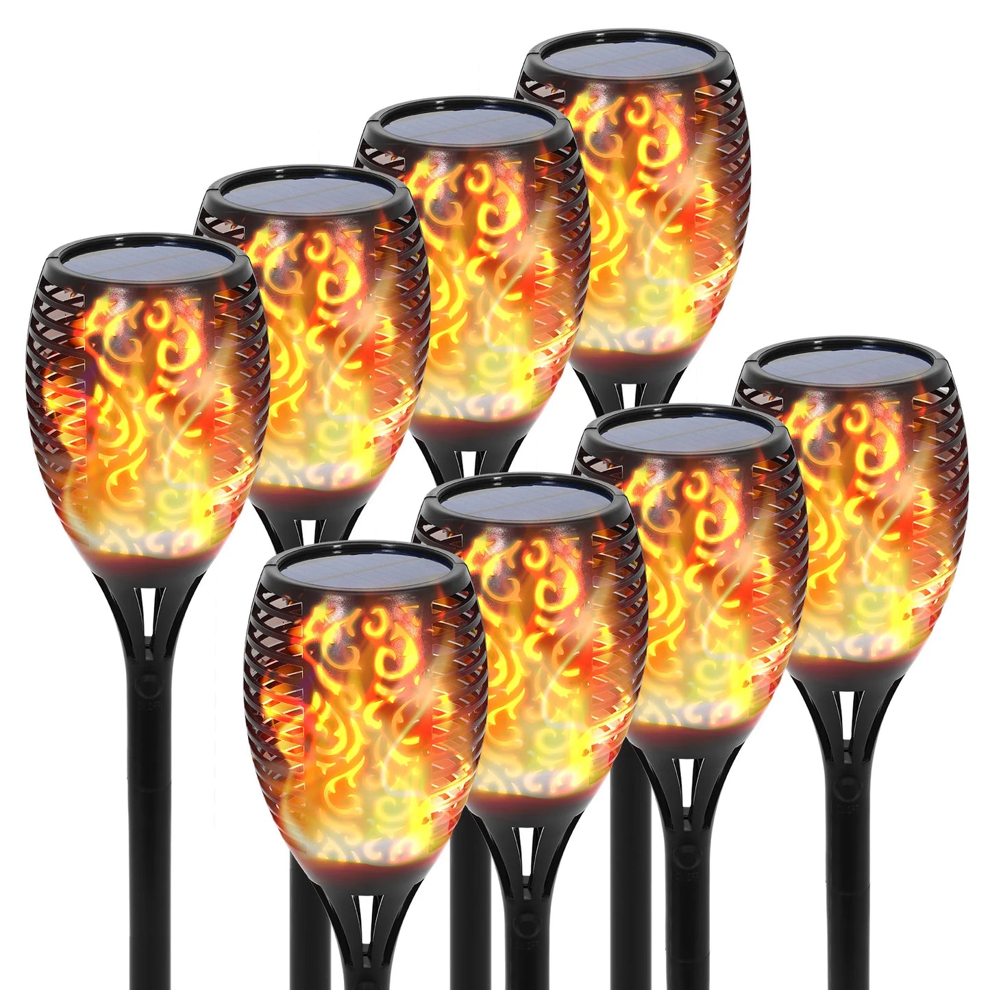 4//8/12/16PCS Solar Flame Torch Lights Outdoor 43 inch 96 LED Waterproof Light Flickering