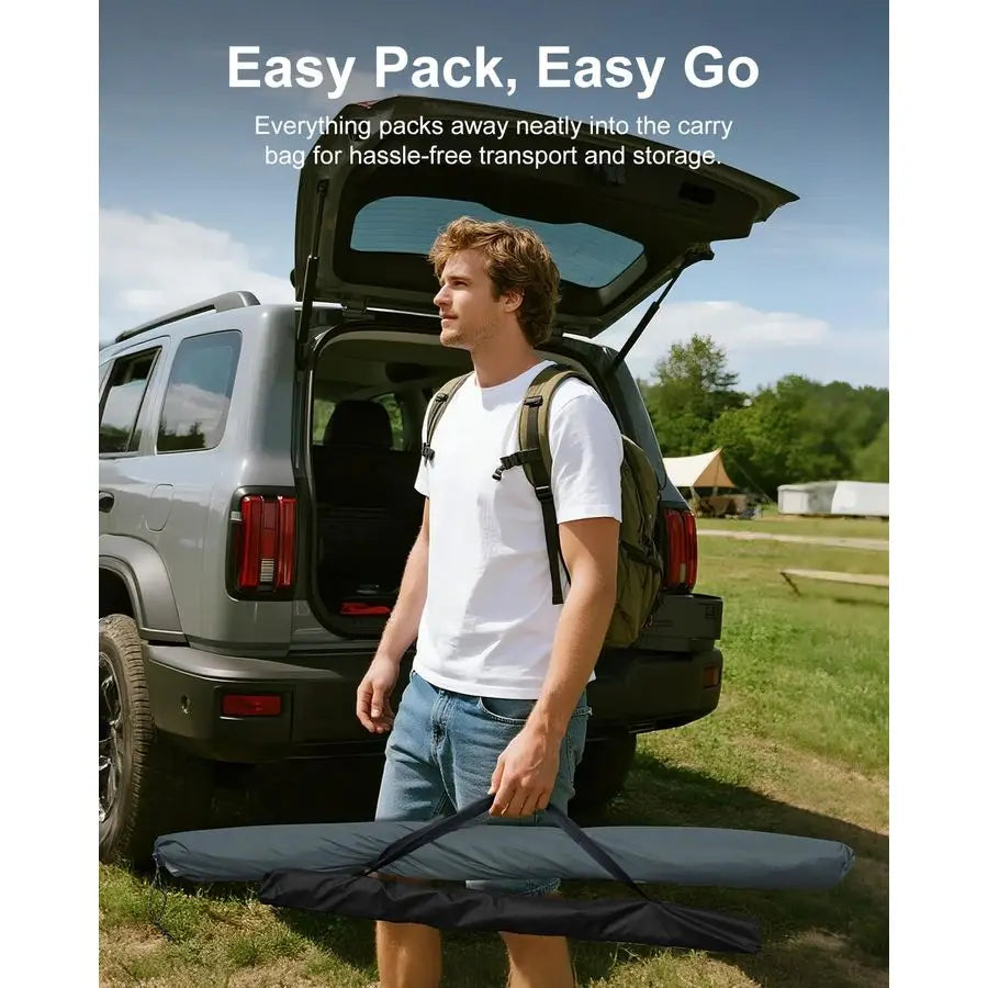 Awning for SUV Truck RV, Shade Waterproof with Side Wall, Heavy Duty Magnets, Suction Cups