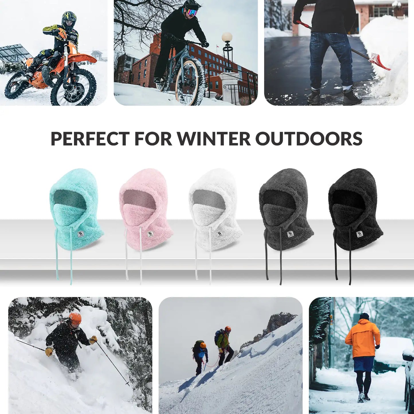 Ski Head Cover with Adjustable Ventilation and Detachable Liner for Winter Sports