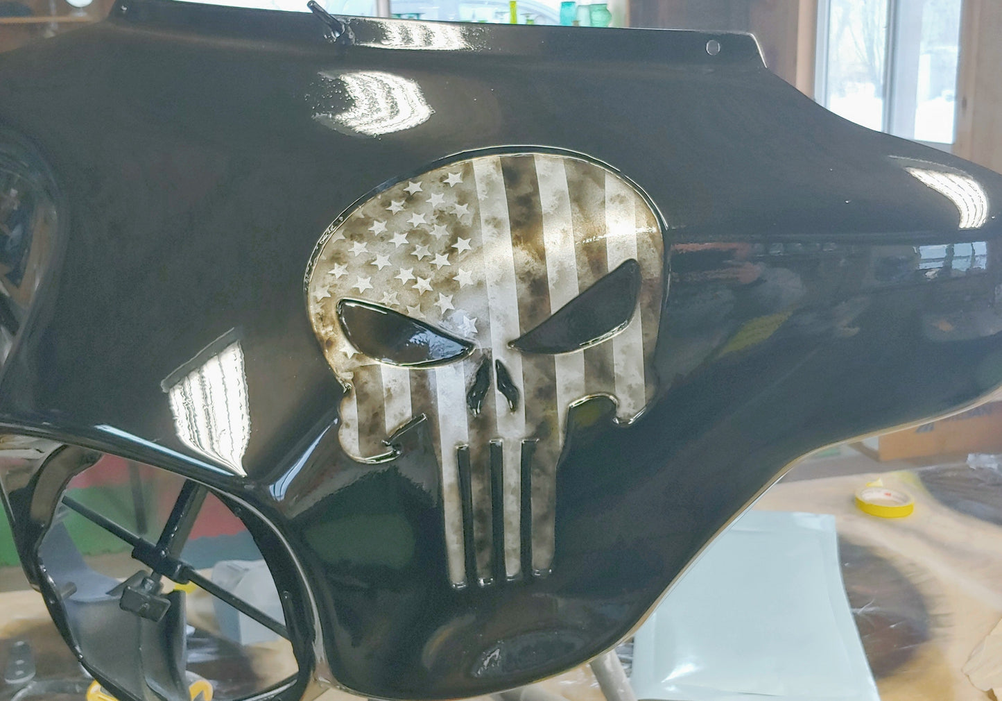 Harley davidson reccesed Punisher fairing batwing