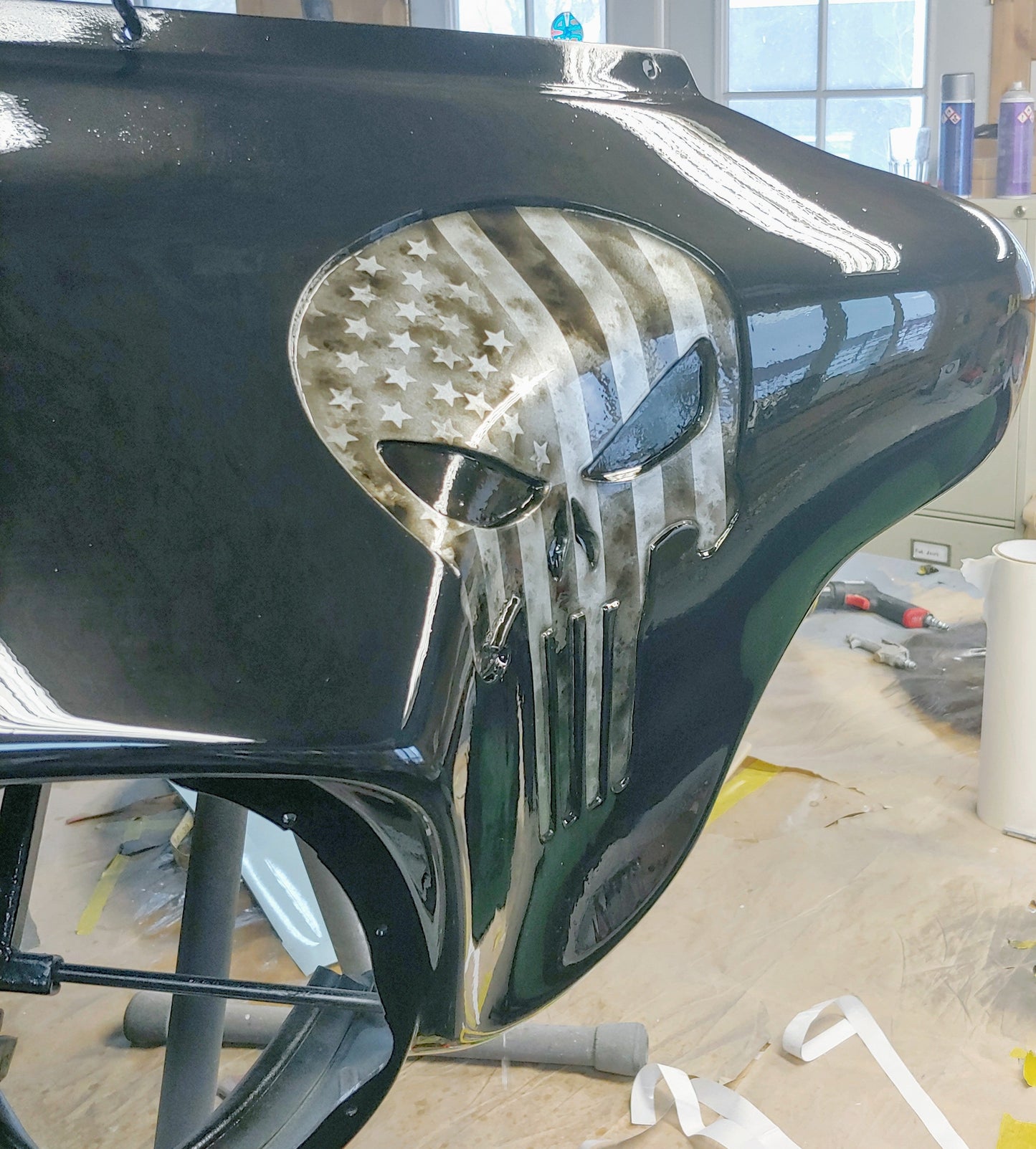 Harley davidson reccesed Punisher fairing batwing