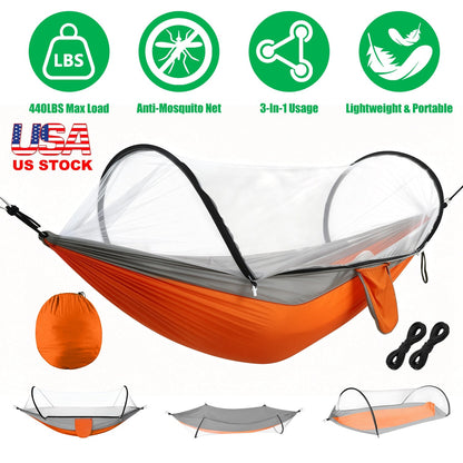 Camping Hammock with Mosquito Net 3-in-1 Portable 440lbs