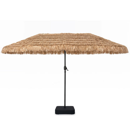 Double-Sided Patio Umbrella 15x9 ft with Solar LED Lights