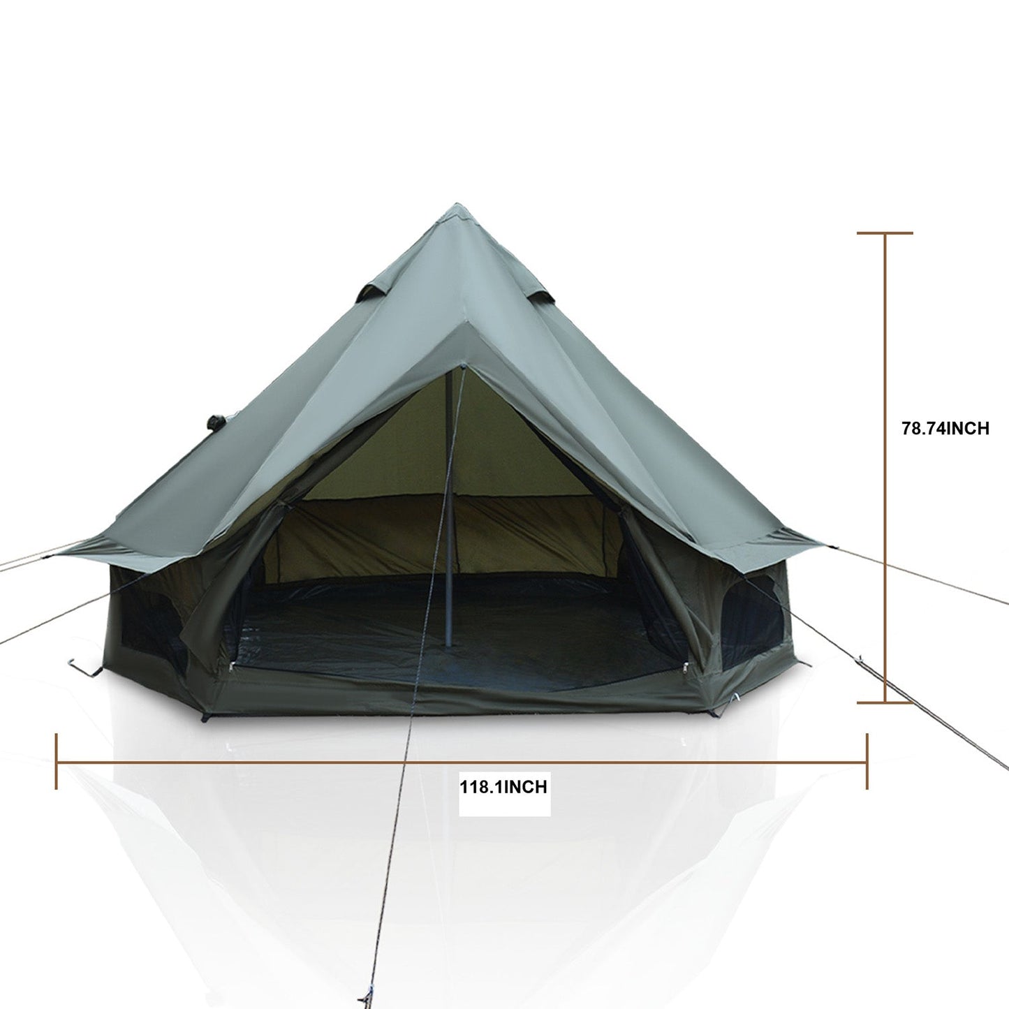 Oxford Bell Tent 13.1FT with Stove Jack for Family Camping