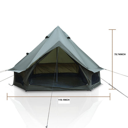 Oxford Bell Tent 13.1FT with Stove Jack for Family Camping