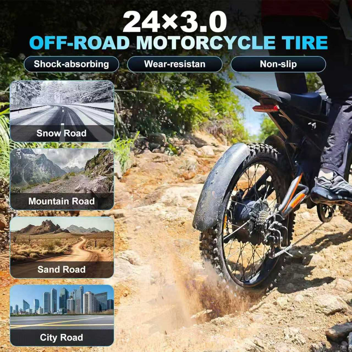 T2000 Electric Dirt Bike-Style E-Bike