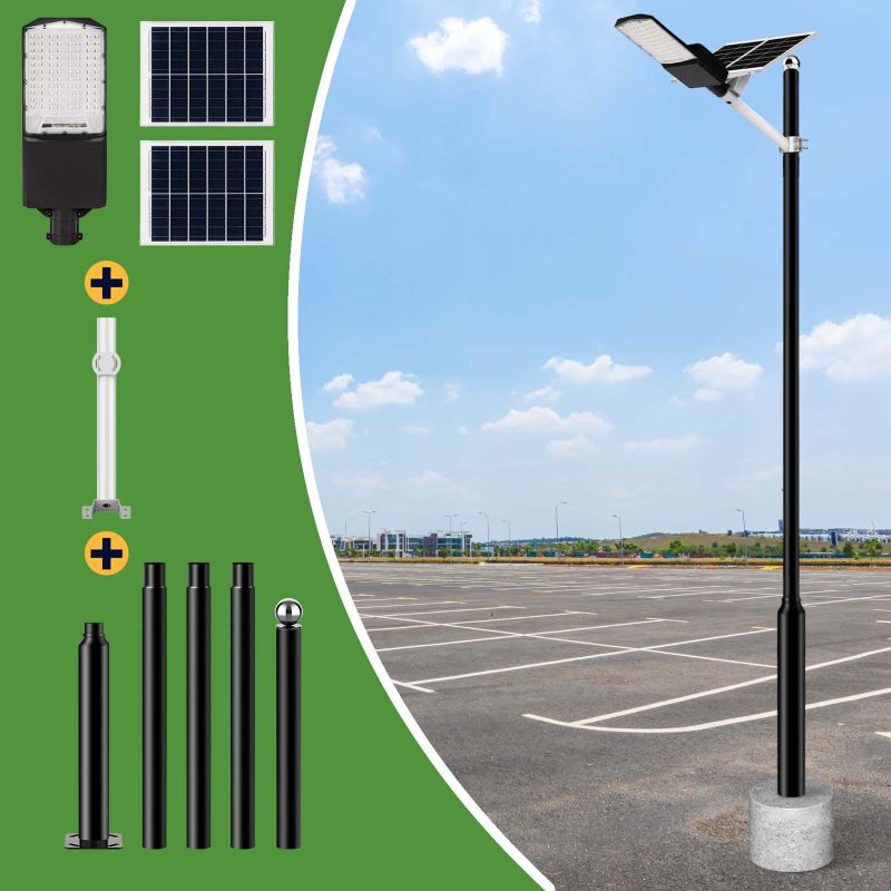 1400W solar street light with pole -30,000lumens