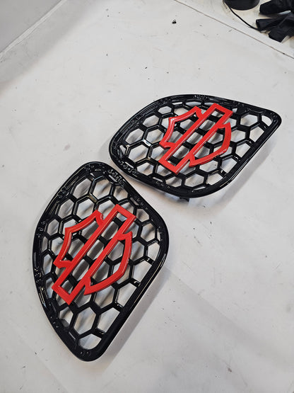 98 to 2024+ Road Glide 3D shield speakers grill covers set