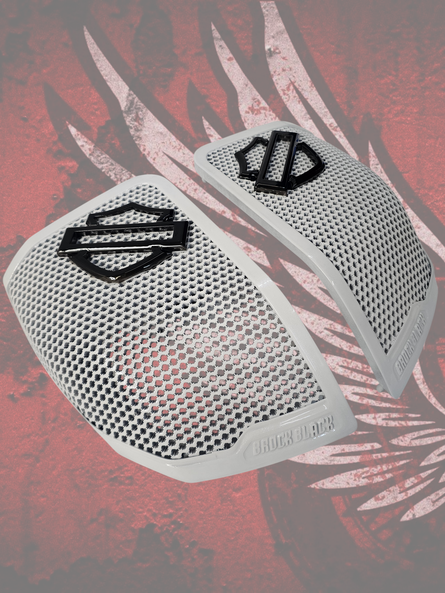 24+ Harley Davidson bag lid Speaker Grill Cover Guard shield theme