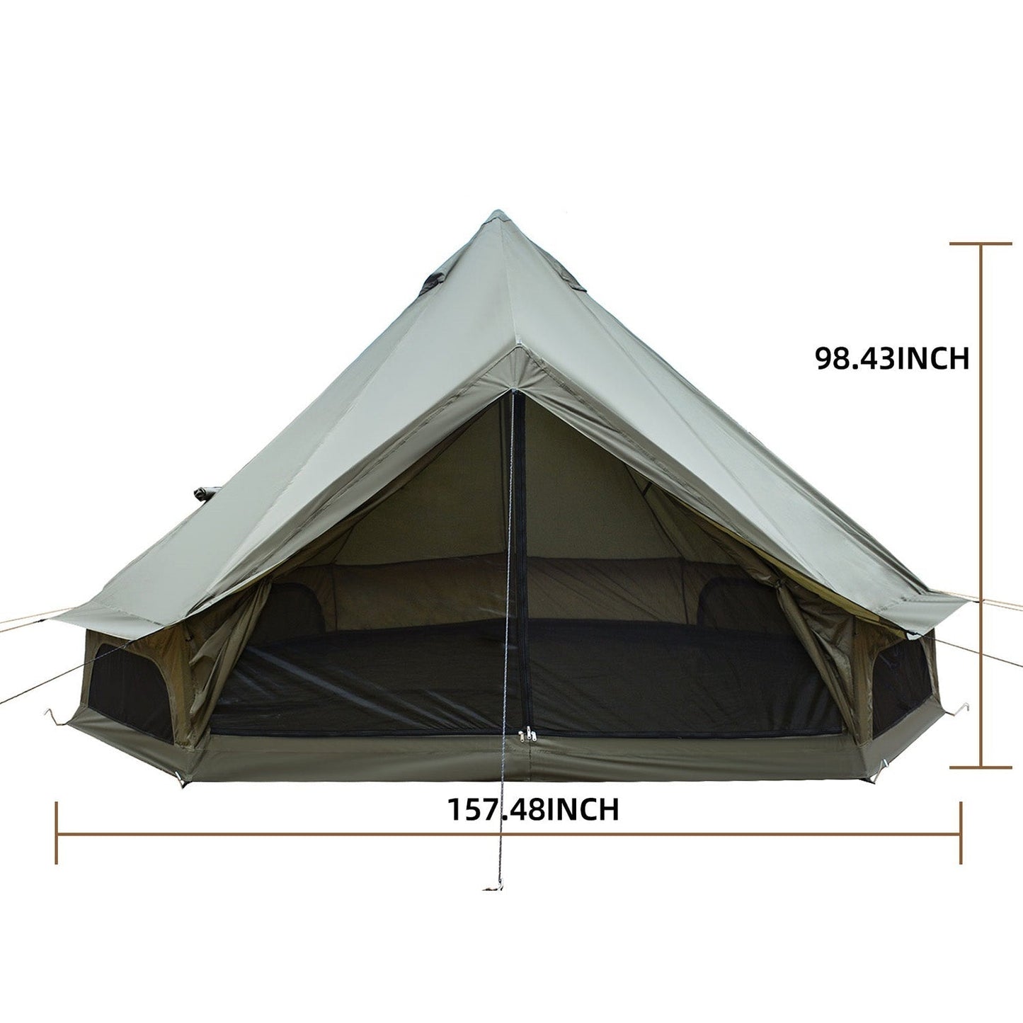 Oxford Bell Tent 13.1FT with Stove Jack for Family Camping