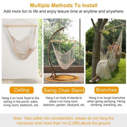 GBruno Hammock Chair Hanging Rope Seat