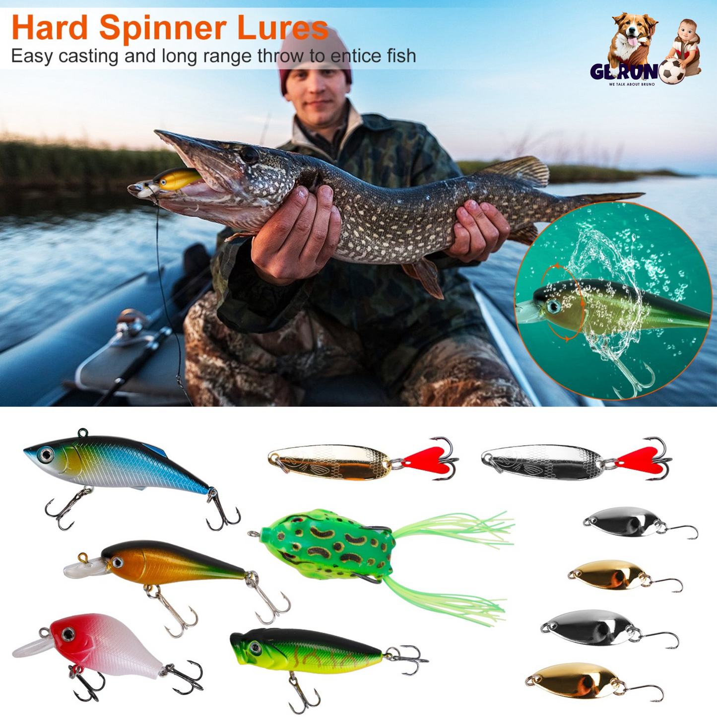 383Pcs Fishing Lures Tackle Box Bass Fishing Animated Lure Crankbaits Spinnerbaits Soft Plastic Worm Saltwater Freshwater Fishing Kit