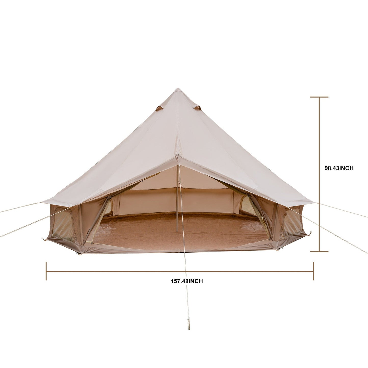 Oxford Bell Tent 13.1FT with Stove Jack for Family Camping