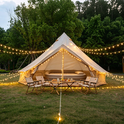 Oxford Bell Tent 13.1FT with Stove Jack for Family Camping