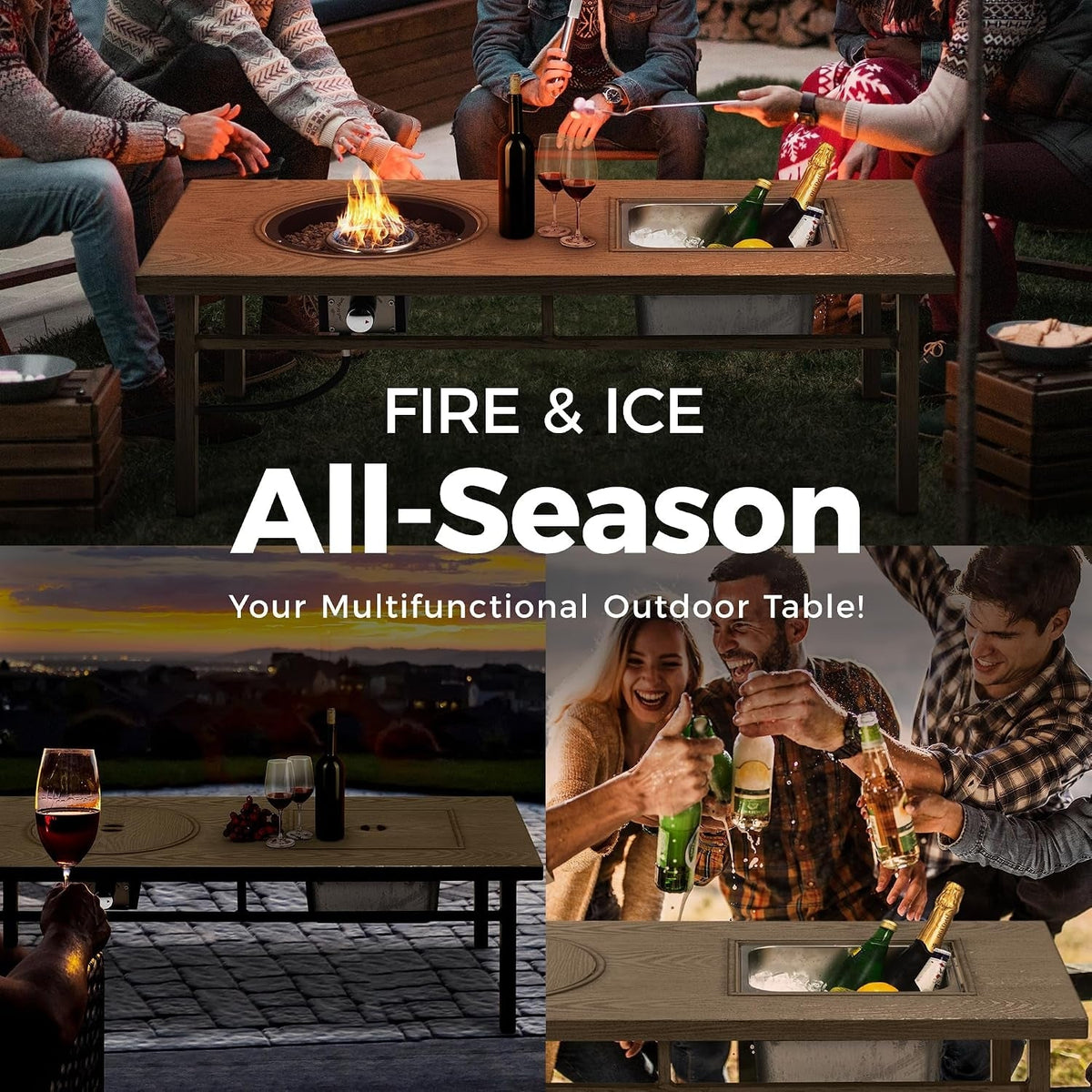 Aluminum Propane Fire Pit Table - 47" 50,000 BTU