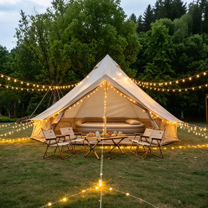 Oxford Bell Tent 13.1FT with Stove Jack for Family Camping