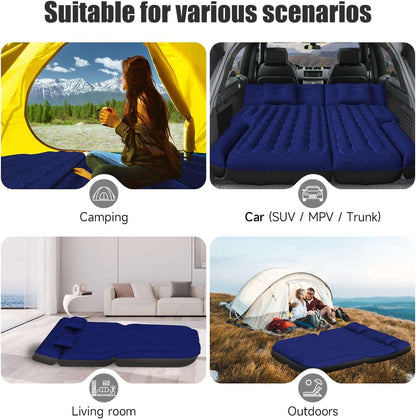 DikaSun Universal SUV Air Mattress – Upgraded Flocking, Extra-Thick Oxford Surface, with Electric Pump & 3M Charging Cable (Navy)