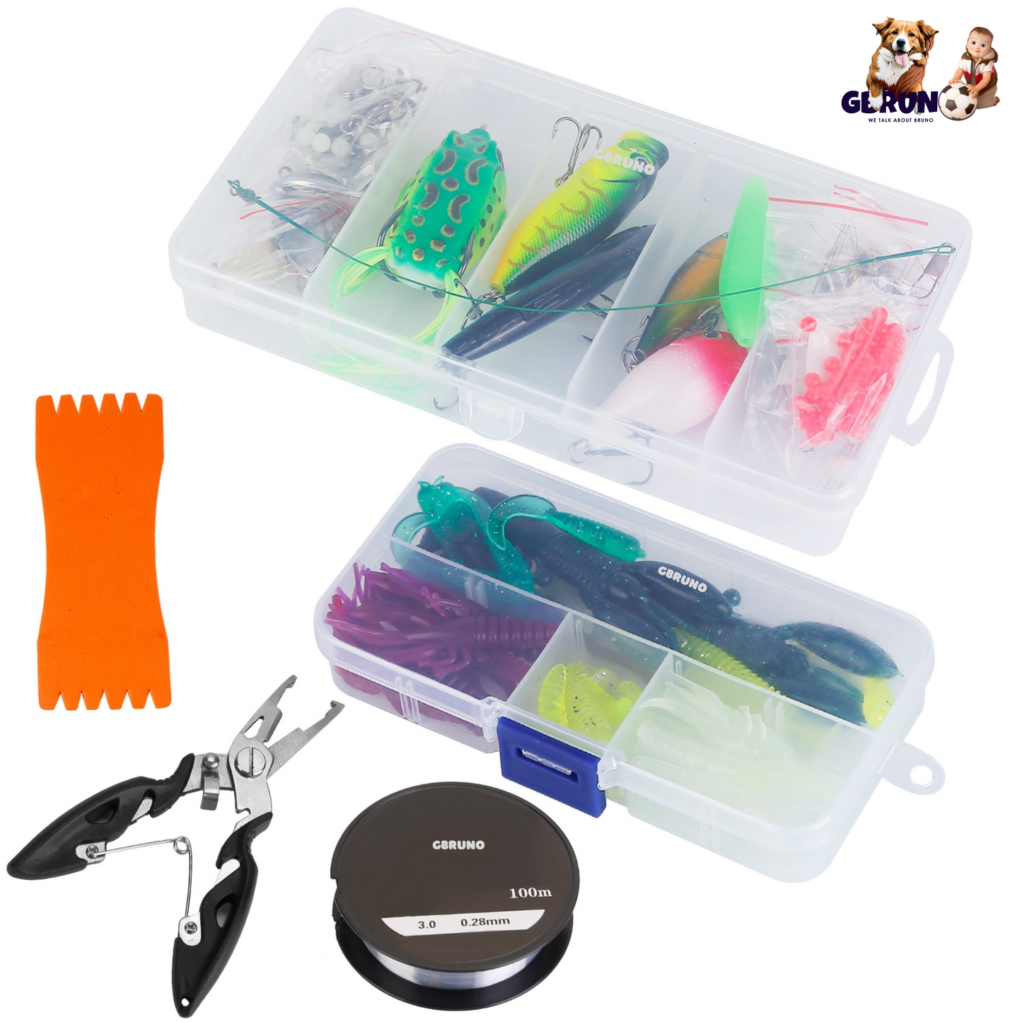 383Pcs Fishing Lures Tackle Box Bass Fishing Animated Lure Crankbaits Spinnerbaits Soft Plastic Worm Saltwater Freshwater Fishing Kit