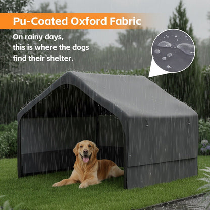 Extra Large Outdoor Dog House Tent 4x4x3ft with Mesh Windows