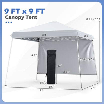 Pop Up Canopy Tent 9x9 ft with Carry Bag and Stakes