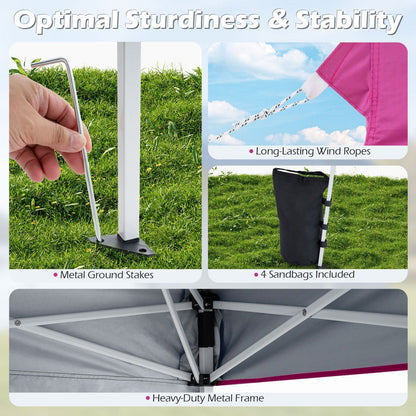 Pop Up Canopy Tent 9x9 ft with Carry Bag and Stakes