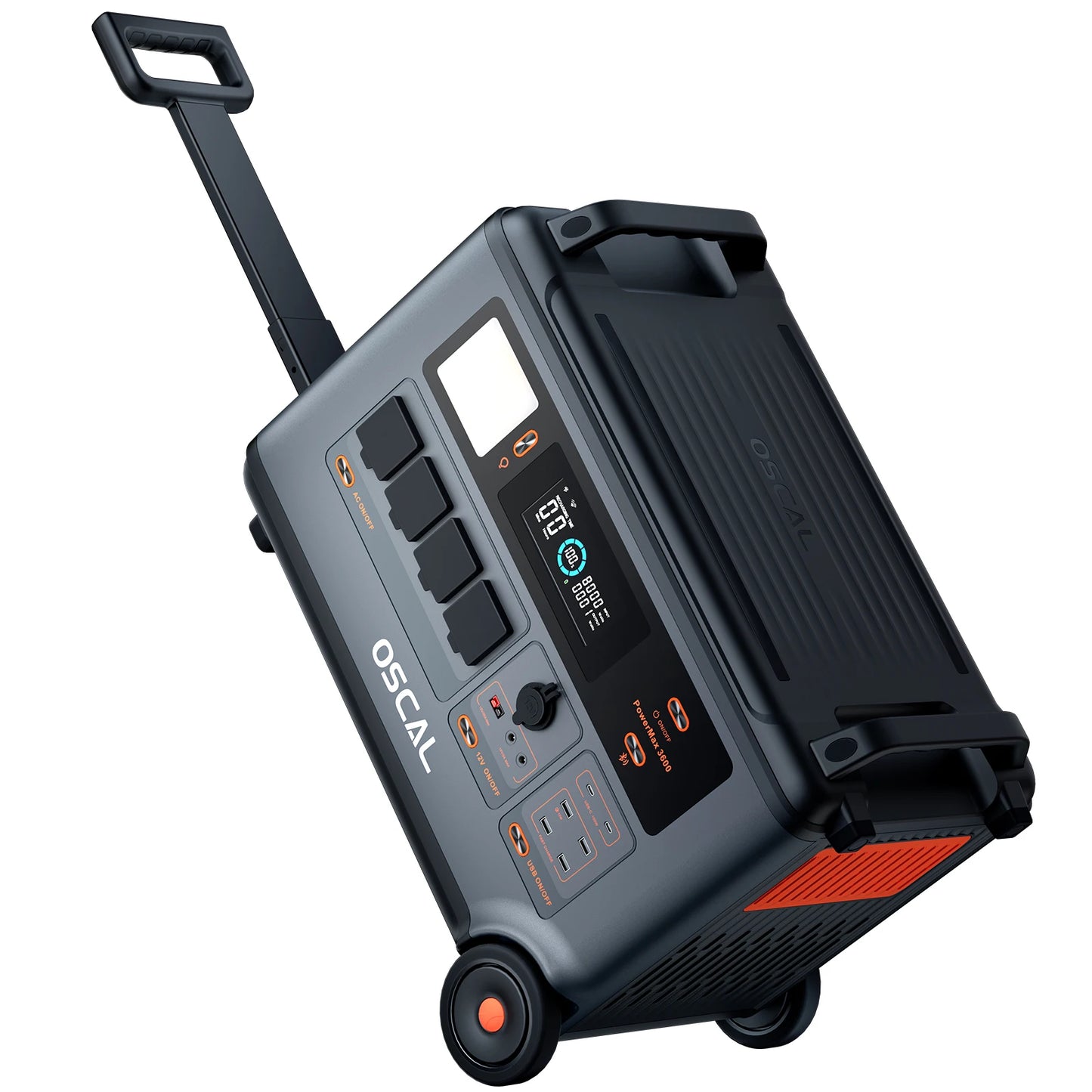 Portable Power Station PowerMax 3600, Solar Generator for Home Use, Fast Charge 1.2H，3000W Output, For RV
