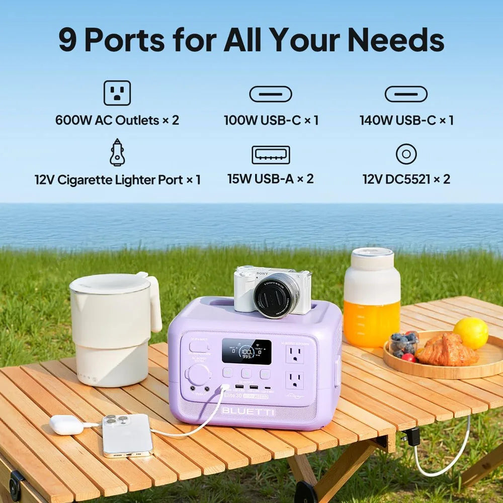 288Wh 600W Portable Power Station Lightweight Fast Charging Solar Generator