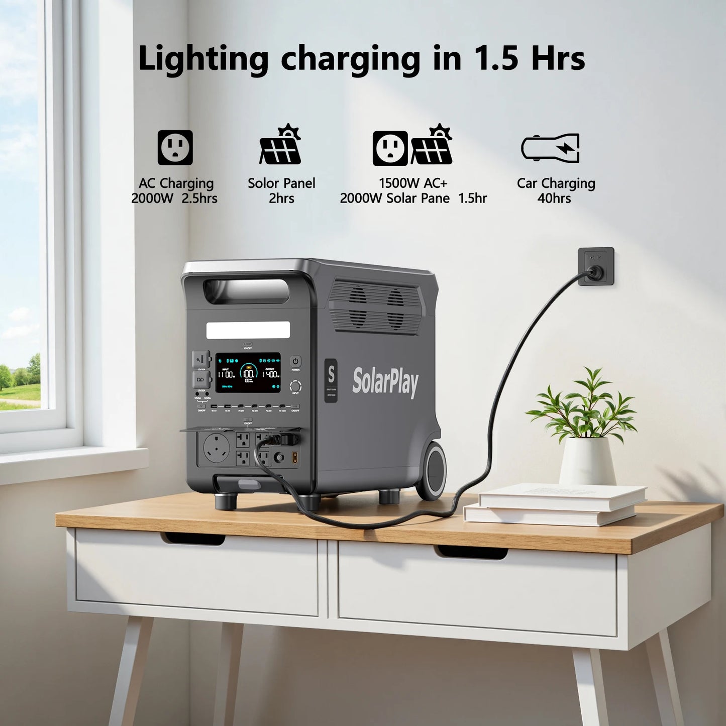 solar power Portable Power Station  Outdoor Generator With Foldable solar panels