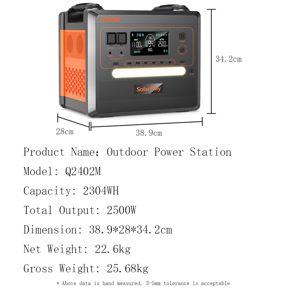 Portable Power Station 2160WH 2304WH solar