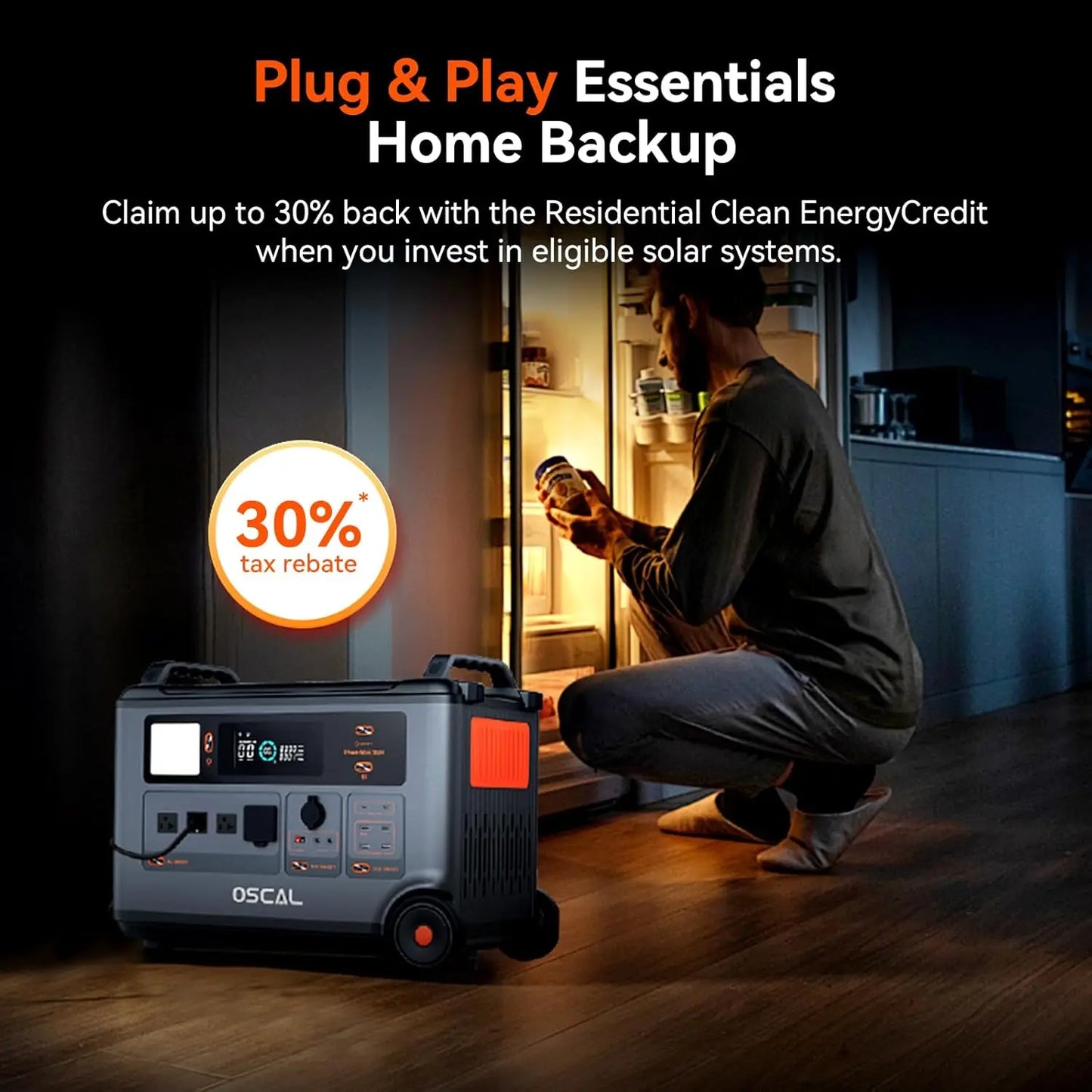 Portable Power Station PowerMax 3600, Solar Generator for Home Use, Fast Charge 1.2H，3000W Output, For RV