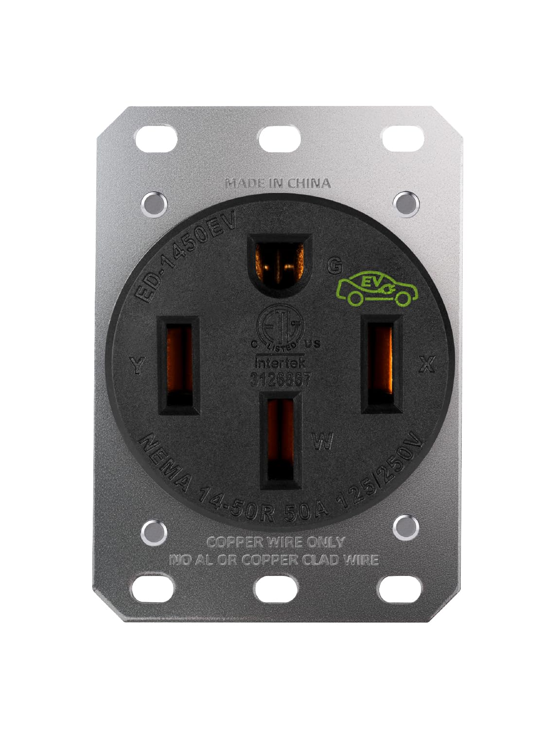 Heavy Duty 50A 14-50R Outlet (for continuous use) with Weatherproof Receptacle Box Bundle: LENZ Heavy Duty 50 Amp 14-50R UL-Compliant Receptacle Outlet + Weatherproof Lockable Receptacle Box + HD Coverplate