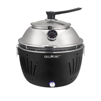 Grill Time Tailgater GTX Portable Charcoal Grill with Glass Hood Perfect for Camping Accessories