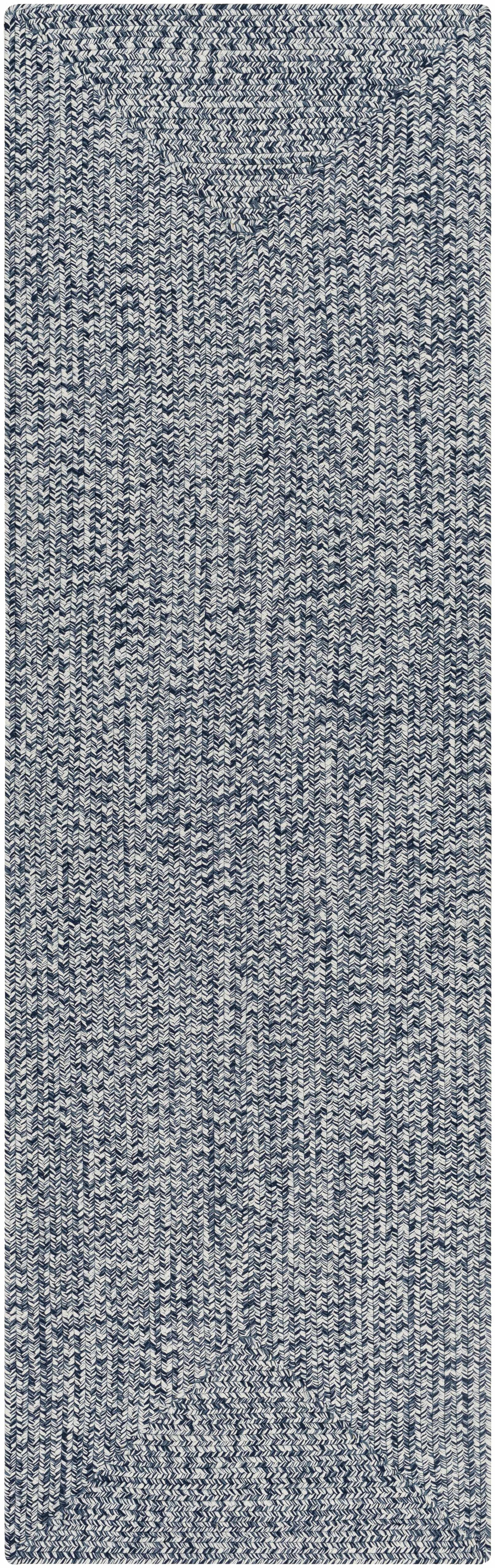 Blue Braided Faux Jute Outdoor Rug