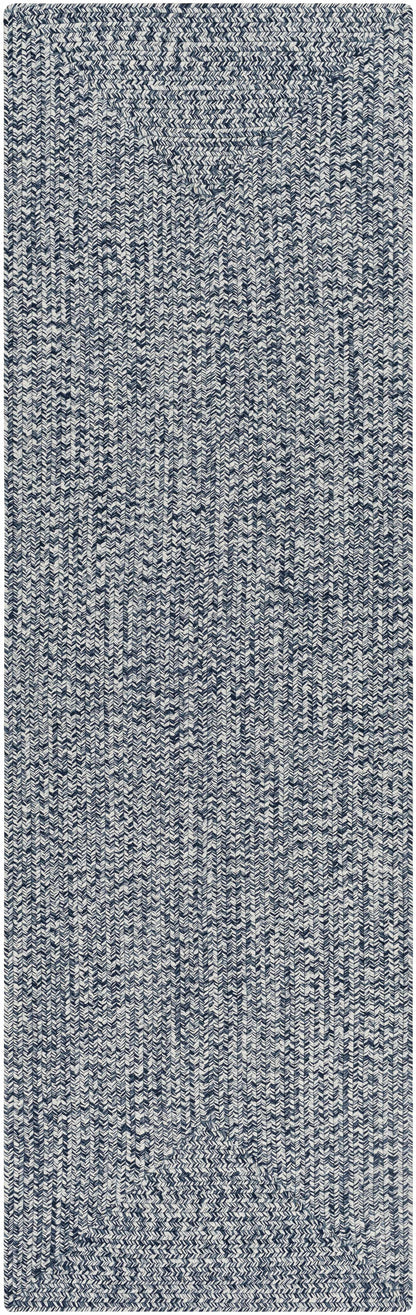 Blue Braided Faux Jute Outdoor Rug