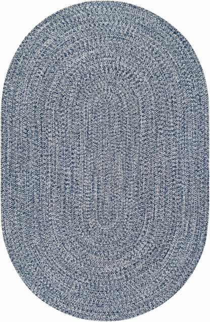 Blue Braided Faux Jute Outdoor Rug