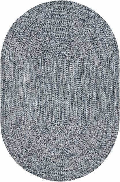 Blue Braided Faux Jute Outdoor Rug