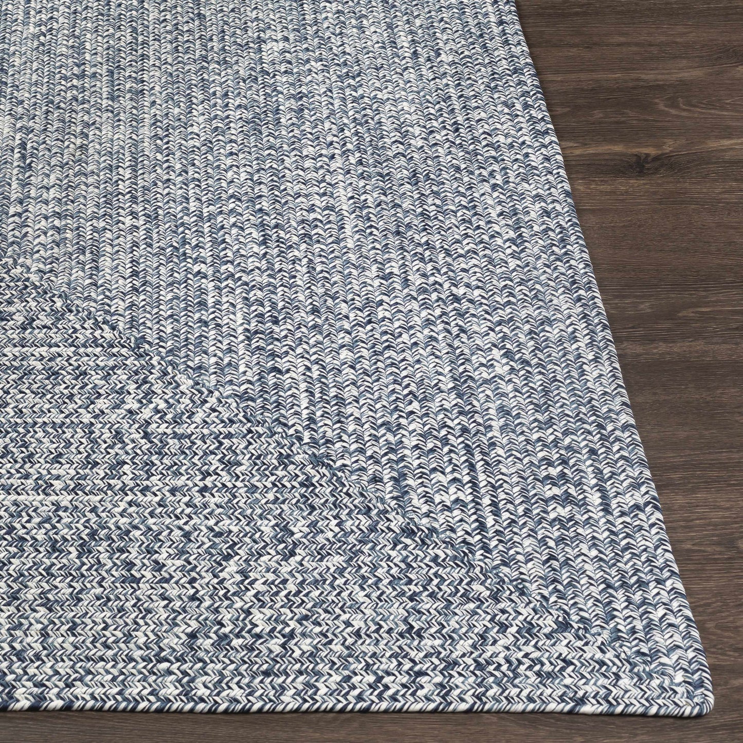 Blue Braided Faux Jute Outdoor Rug