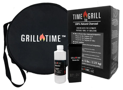 Grill Time Tailgater GTX Portable Charcoal Grill with Glass Hood Perfect for Camping Accessories