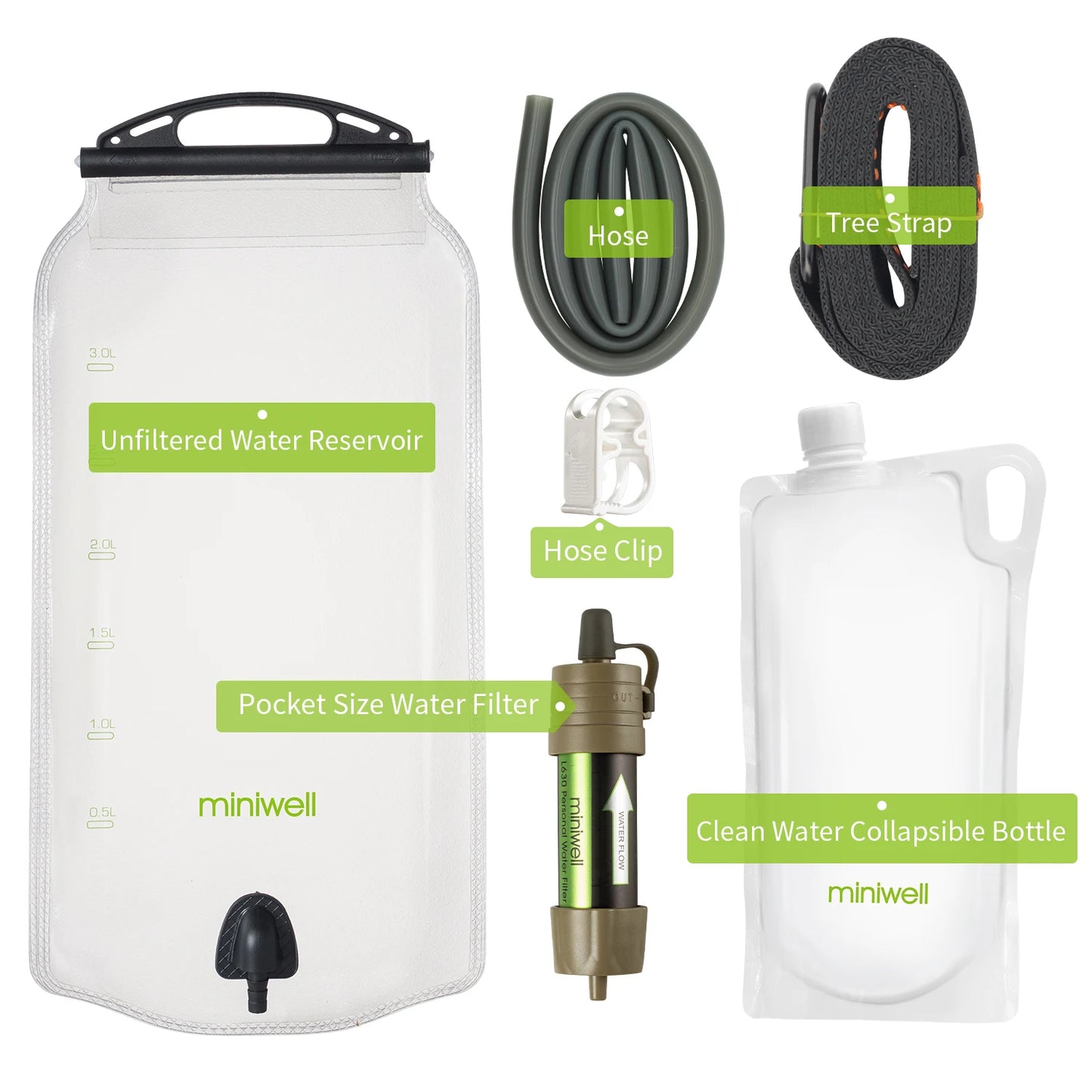 Portable Camping Filtration Capacity for Outdoor Emergency Survival Tool