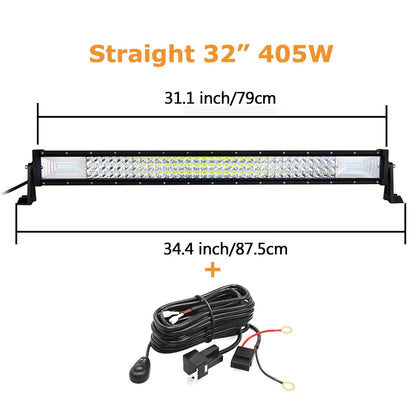 Curved/Straight 22 32 42 52inch 675W 540W Led Light Bar Driving Lights