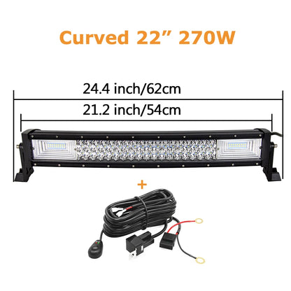 Curved/Straight 22 32 42 52inch 675W 540W Led Light Bar Driving Lights