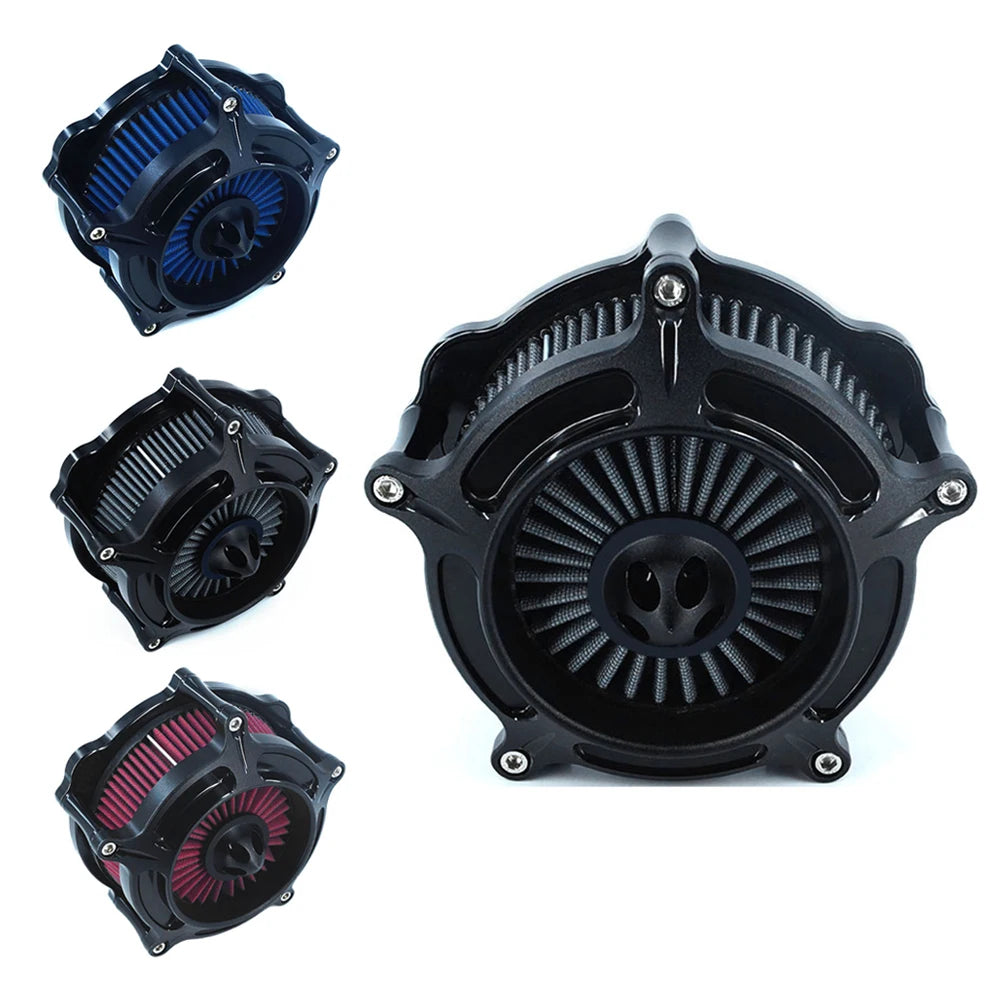 Motorcycle Turbine Intake Air Cleaner For Harley Sportster XL 883 XL 1200 Dyna Softail Touring Electra Glide