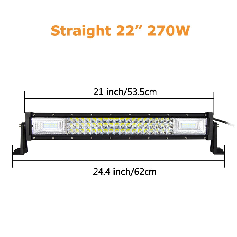 Curved/Straight 22 32 42 52inch 675W 540W Led Light Bar Driving Lights