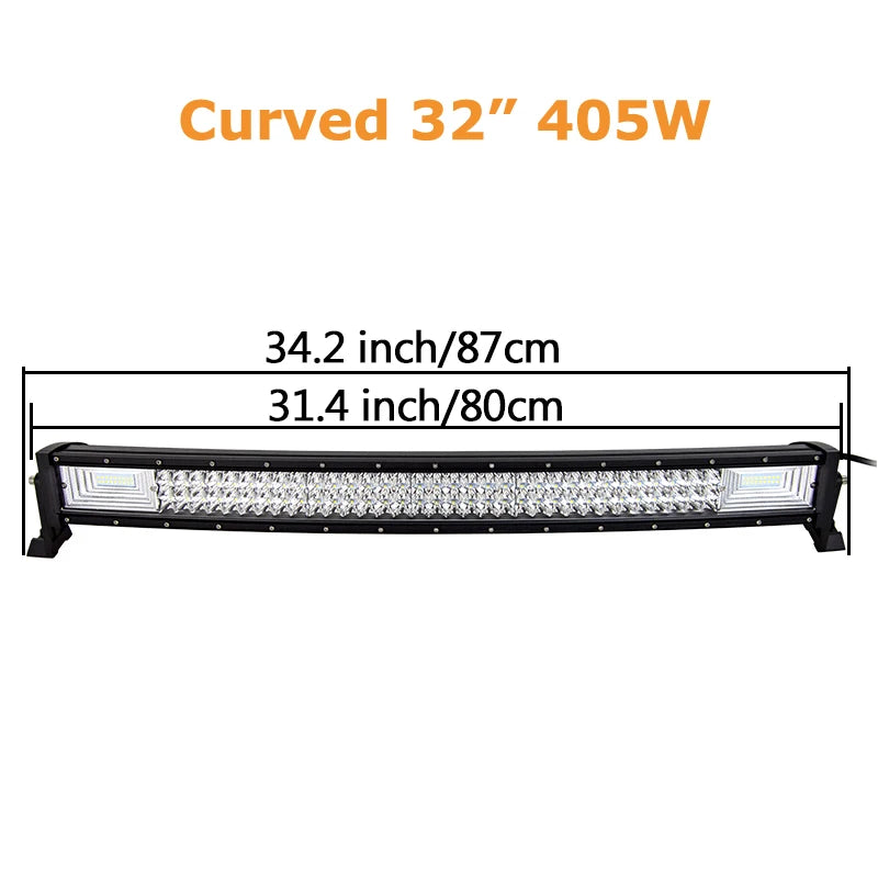 Curved/Straight 22 32 42 52inch 675W 540W Led Light Bar Driving Lights